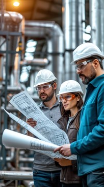 Free Engineers Analyzing Blueprint Image - Engineers, Blueprint ...