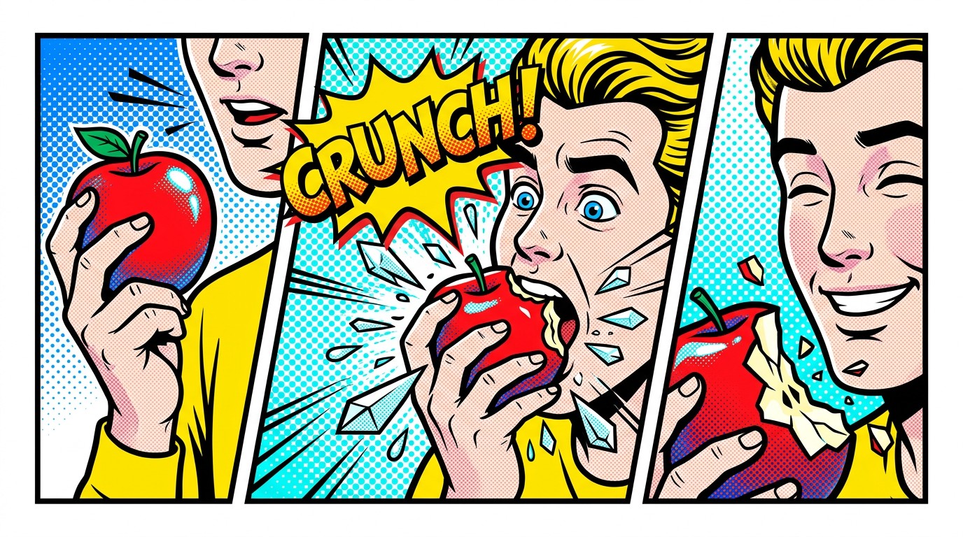 Download Apple Crunch Explosion Image - Popart, Comic, Illustration ...