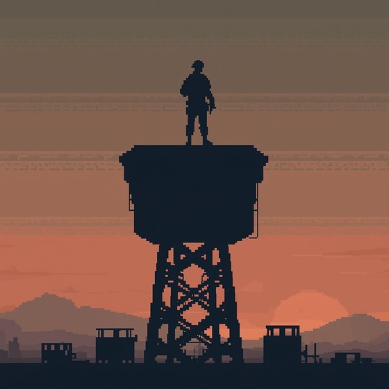 Pixels Graphics Watchtower Free Sunset Tower Guard Image - Watchtower, Pixel, Sunset | Download at ...