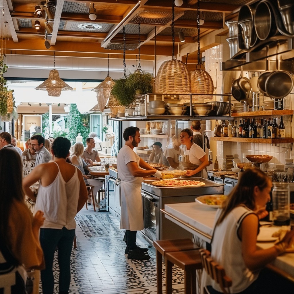 Free Bustling Kitchen Scene Image - Restaurant, Kitchen, Chefs ...