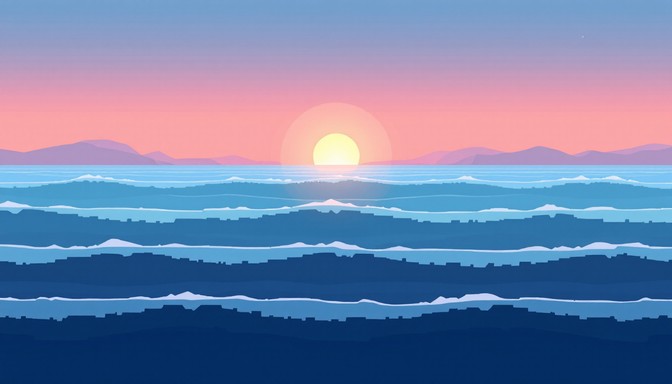Free Pixel Ocean Sunset Image - Pixel, Art, Seascape | Download at ...