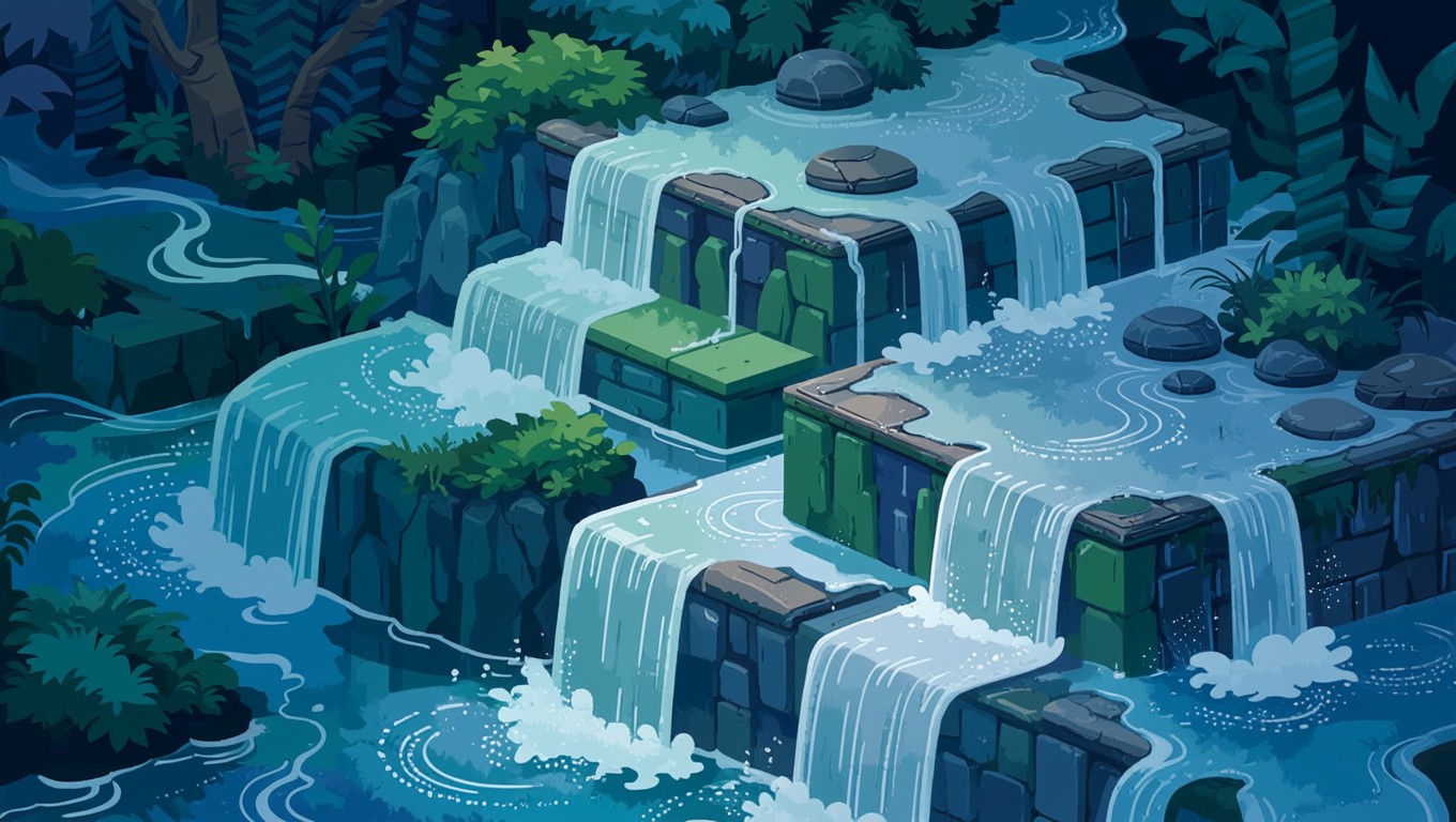 Free Digital Waterfall Cascade Image - Waterfall, Pixel, Digital ...