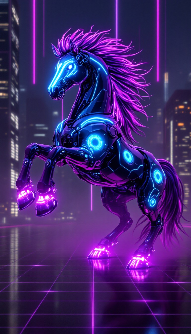 Free Neon Cyberpunk Horse Image - Cyberpunk, Horse, Neon | Download at ...