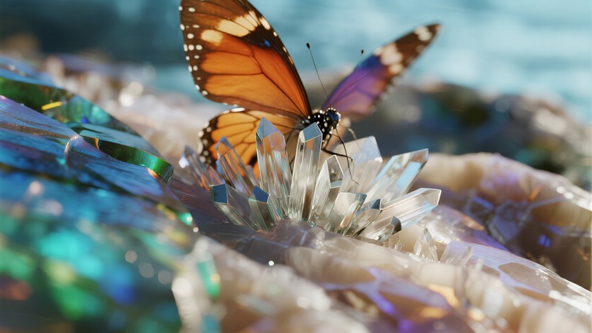 Free Butterfly Meets Crystal Image | Download at StockCake