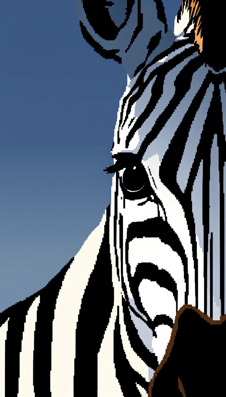 Free Pixelated Zebra Portrait Image - Pixel, Zebra, Minimal | Download ...