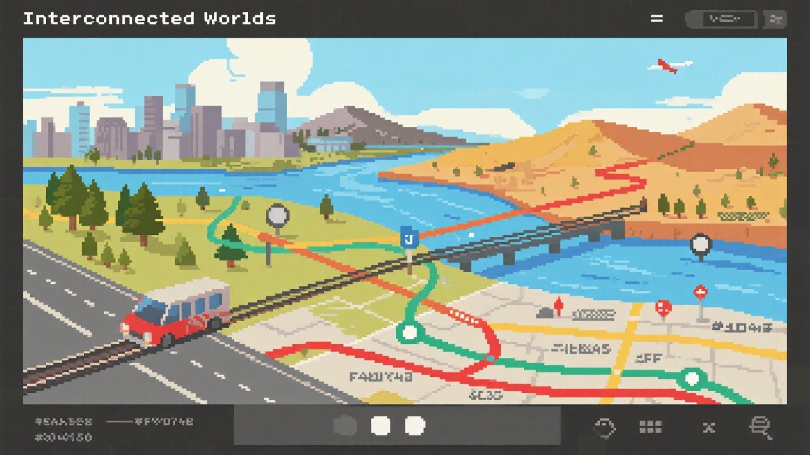 Free Interconnected Landscape Map Image - Pixel, Transit, Map ...