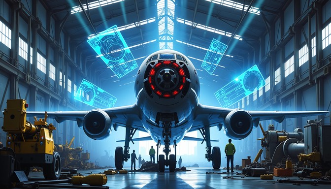 Free Futuristic Aircraft Assembly Image - Aircraft, Hangar, Anime ...