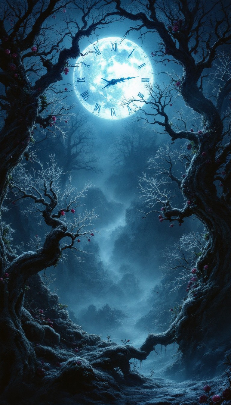 Free Moonlit Clock Forest Image - Gothic, Moonlight, Clock | Download ...