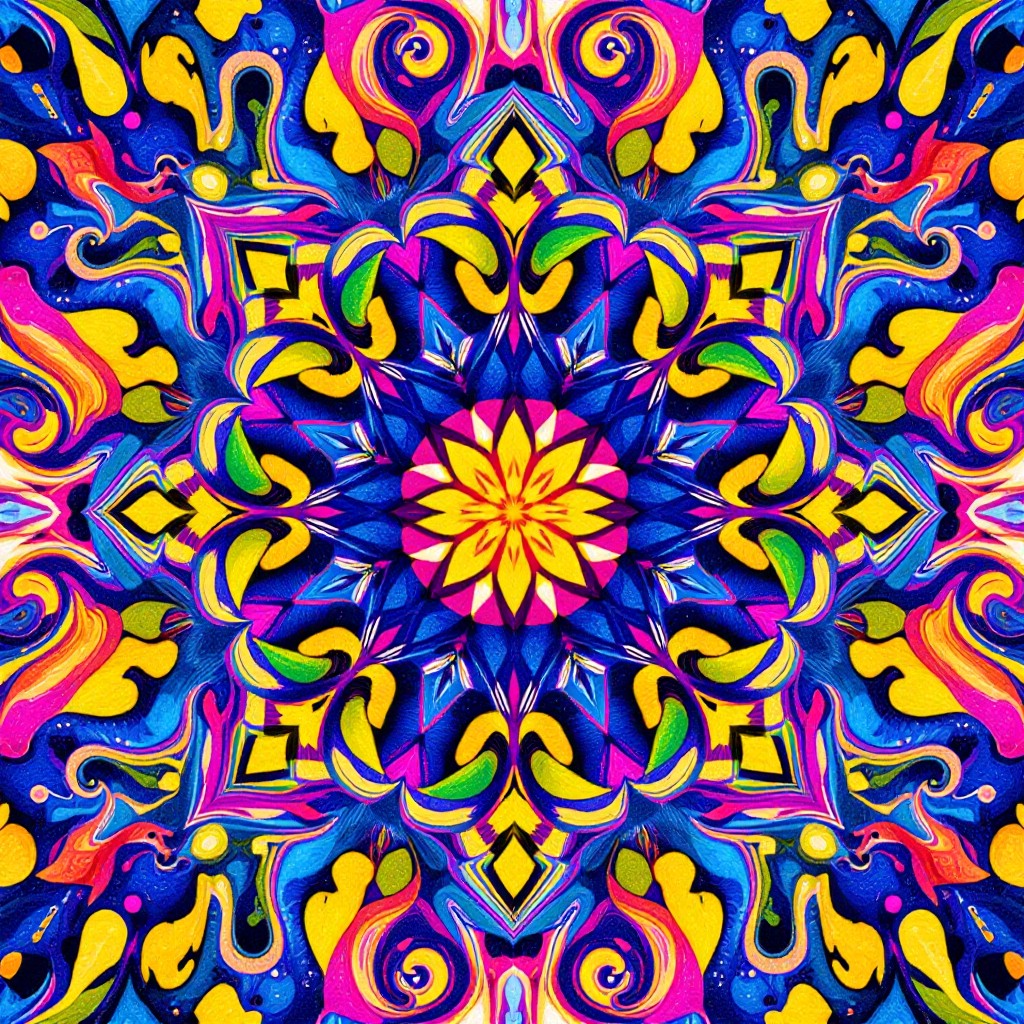 Download Vibrant Kaleidoscope Pattern Image - Kaleidoscope