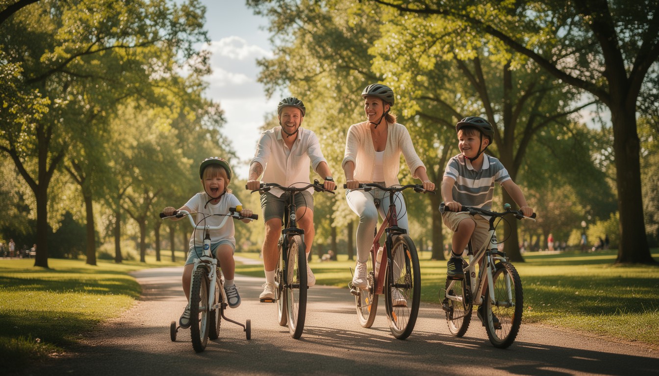 Free Sunny Family Ride Image - Family, Cycling, Bicycle | Download at ...