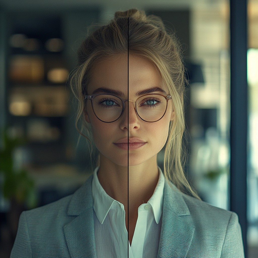 Split Colour Face Frame Free Split face portrait Image - Woman, Portrait, Split | Download at ...