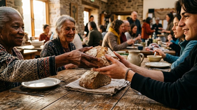 Community Baking Free Traditional Welcome Ceremony Image - Elderly, Host, Visitors ...