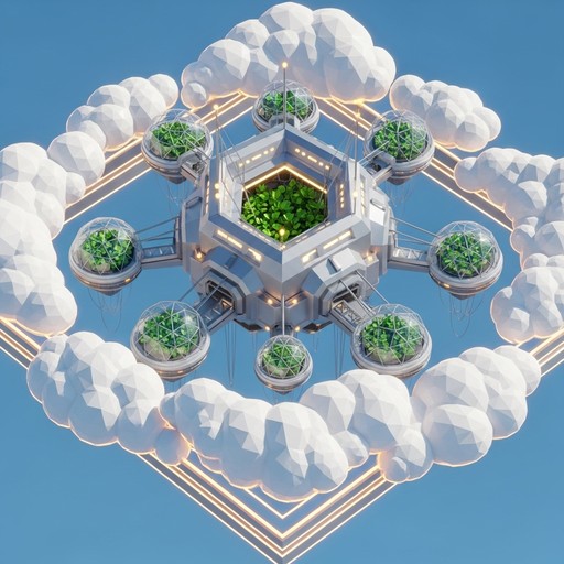 Free Floating Cloud Sanctuary Photo - Biosphere, Floating, Futuristic ...