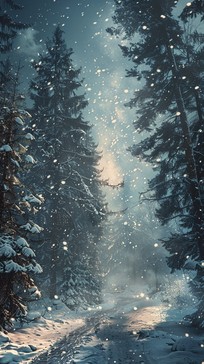Free Snowy Forest Path Image - Snow, Forest, Winter | Download at StockCake