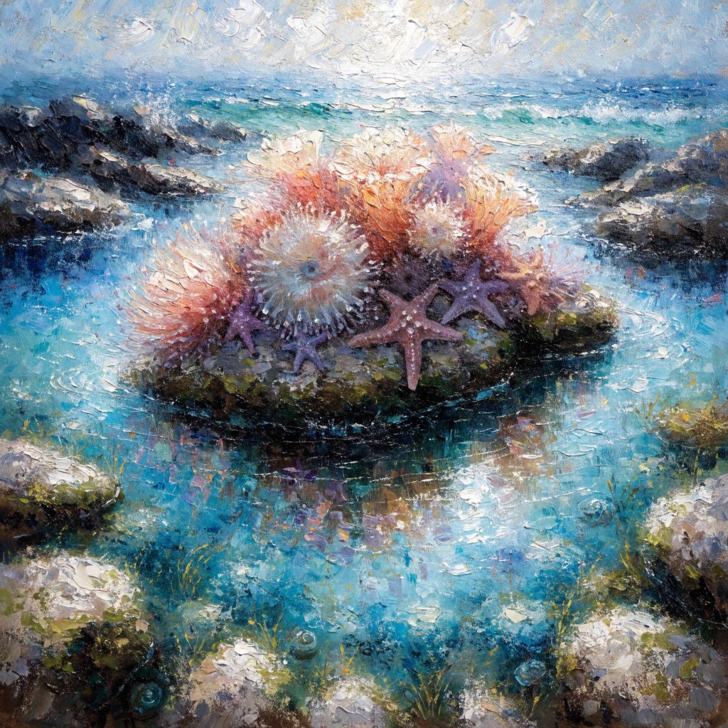 Free Vibrant Tide Pool Image - Impressionist, Painting, Tidepool ...
