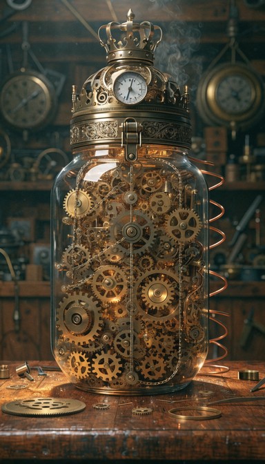 Free Clockwork Mason Jar Image - Steampunk, Clockwork, Gears | Download ...