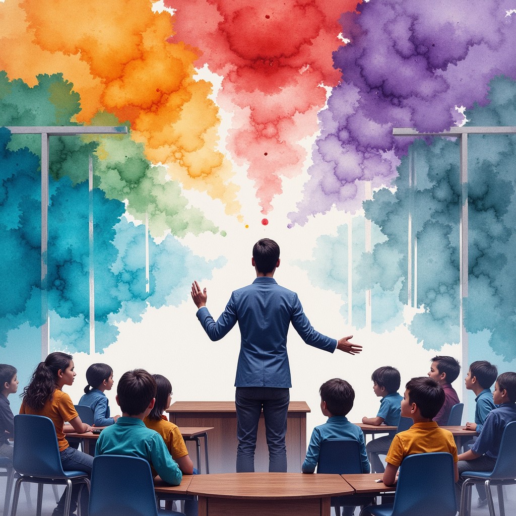 Free Knowledge In Color Image - Watercolor, Classroom, Teaching ...