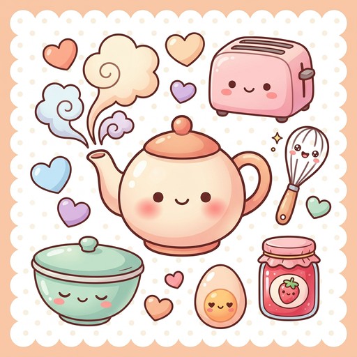 Toaster Mint Download Cute Kawaii Kitchen Image - Kawaii, Teapot, Toaster | StockCake