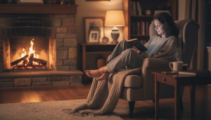 Fireside Rocking Chair Reading Free Fireside Reading Bliss Image - Woman, Reading, Book | Download at ...