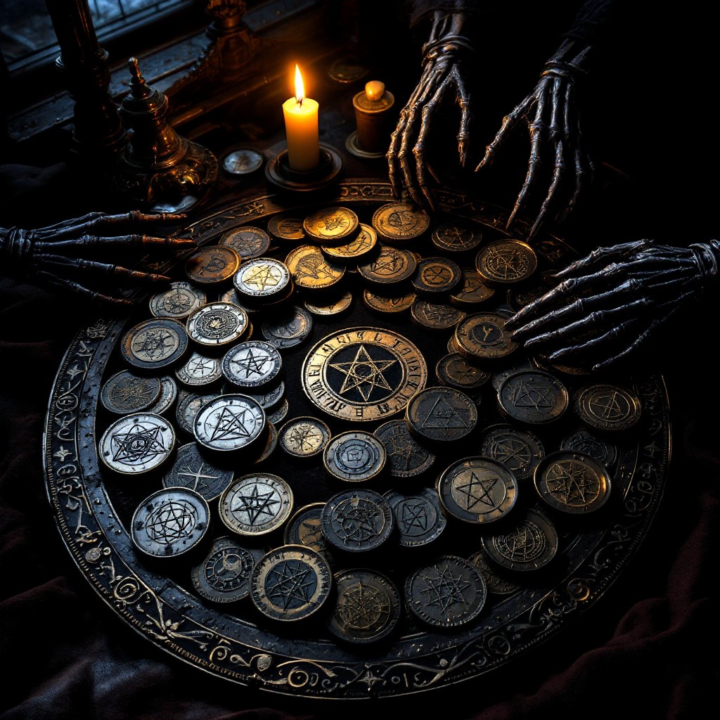 Occult Coin Free Cursed Coin Spiral Image - Gothic, Occult, Coins | Download at ...