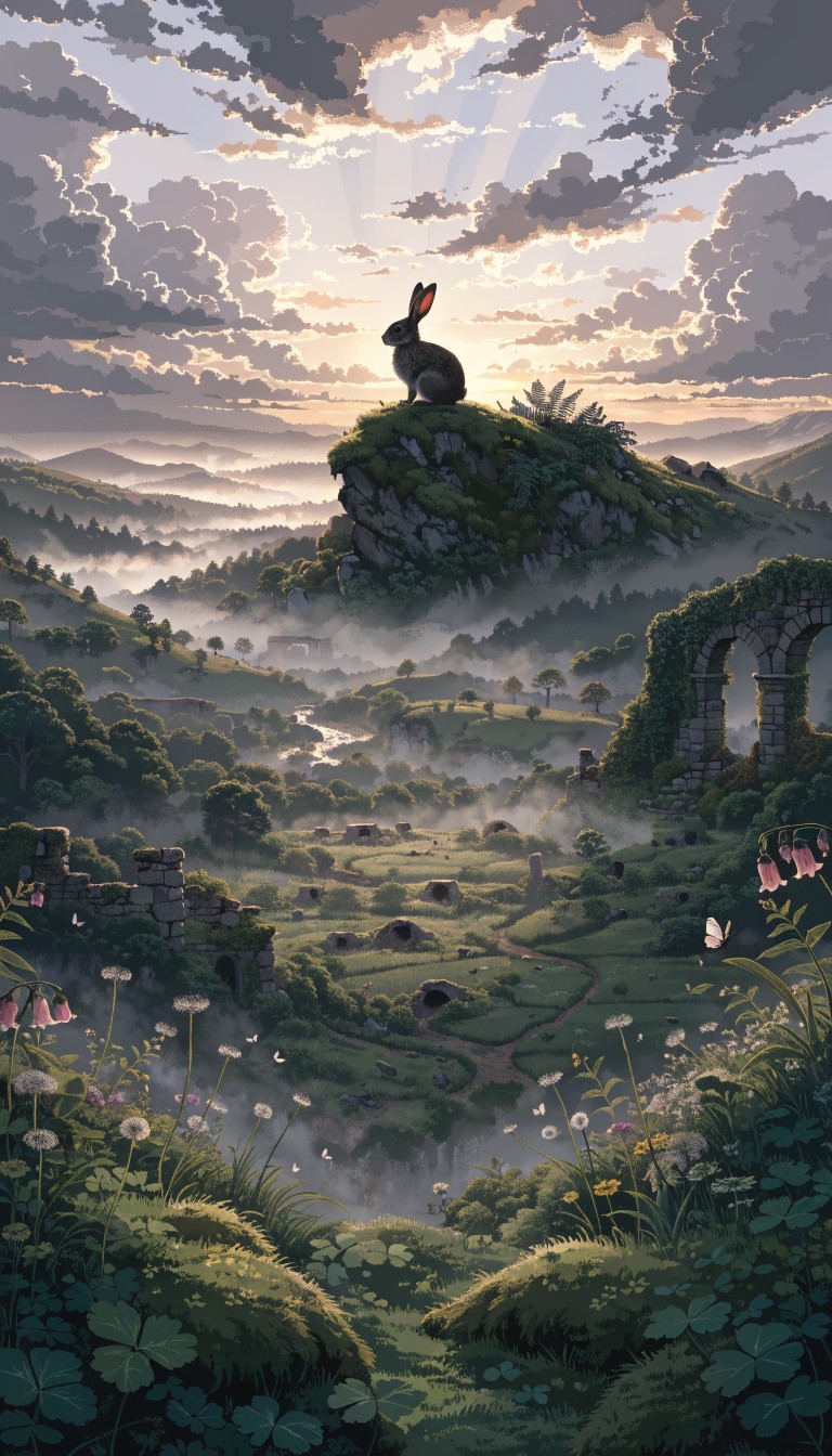Scenery Waterfall With Rabbit Free Rabbit Overlooks Valley Image - Rabbit, Bunny, Valley | Download ...