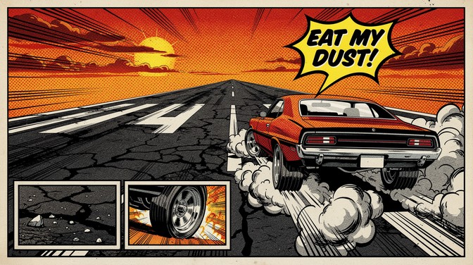 Comic Art Over Rendered Free Comic Book Burnout Image - Comic, Popart, Muscle | Download at ...