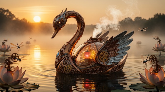 Free Mechanical Swan Glides Image - Steampunk, Mechanical, Swan ...