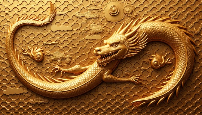 Dragon Wind Pattern Free Metallic Dragon Sculpture Image | Download at StockCake