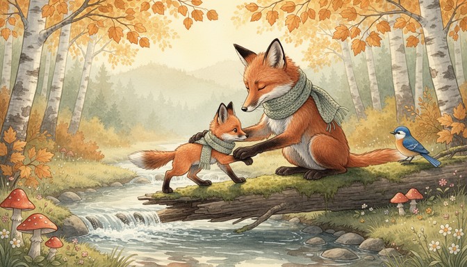 Free First Steps Together Image - Fox, Illustration, Storybook ...
