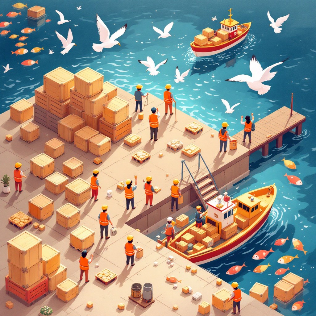 Port Life Sticker Free Bustling Port Life Image - Harbor, Dock, Port | Download at StockCake