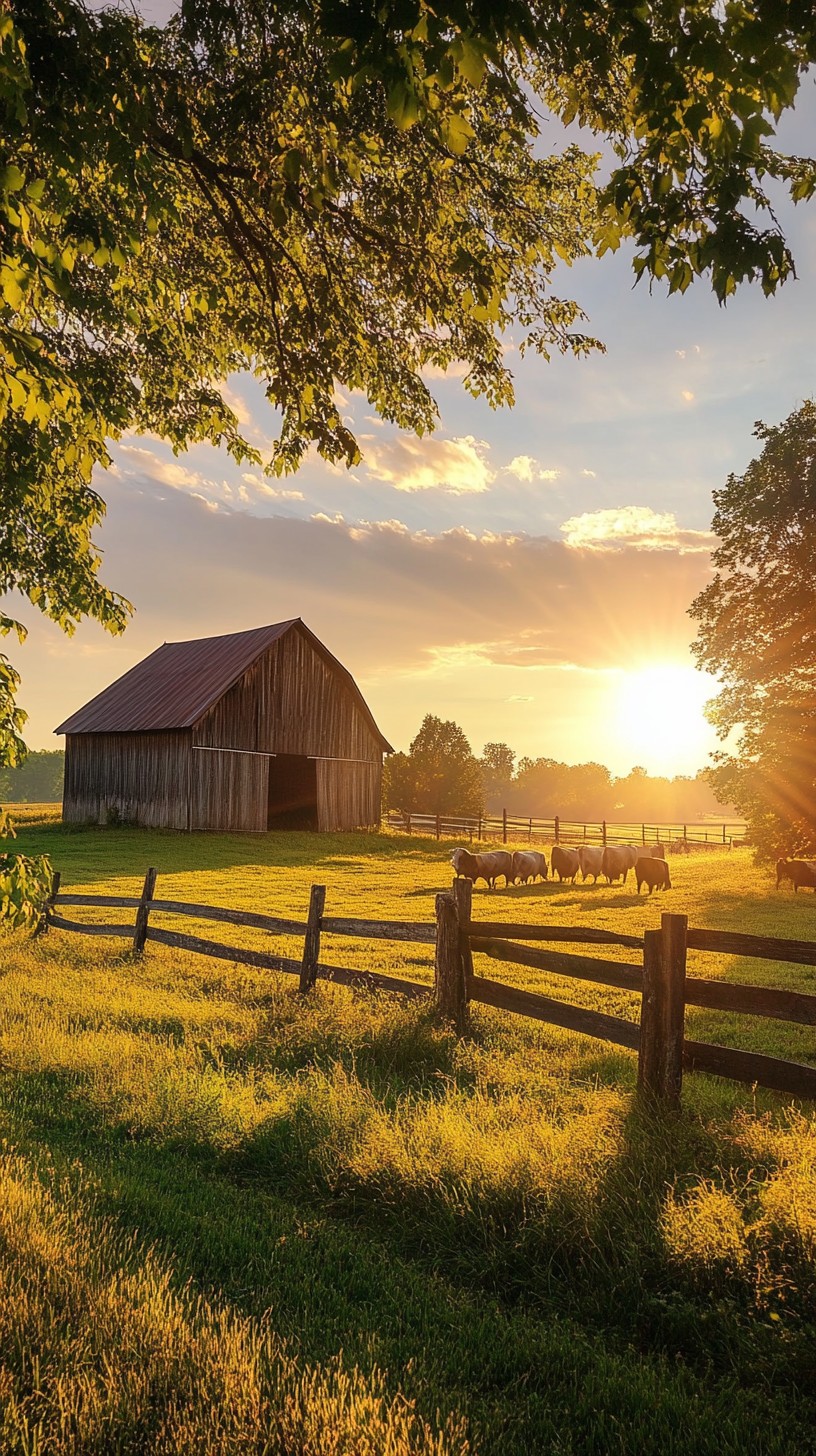 Barn Secene Free Sunset Barn Scene Image - Sunset, Barn, Pasture | Download at ...
