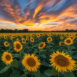 Free Sunflower Sunset Glory Image - Sunset, Sunflowers, Sky | Download ...
