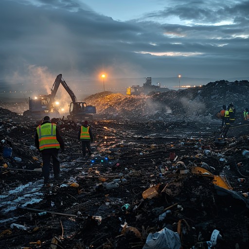 Free Evening Cleanup Effort Image - Dusk, Landfill, Workers | Download ...