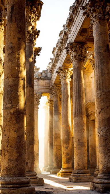 Free Ancient Columns Illuminated Image - Ruins, Columns, Ancient ...