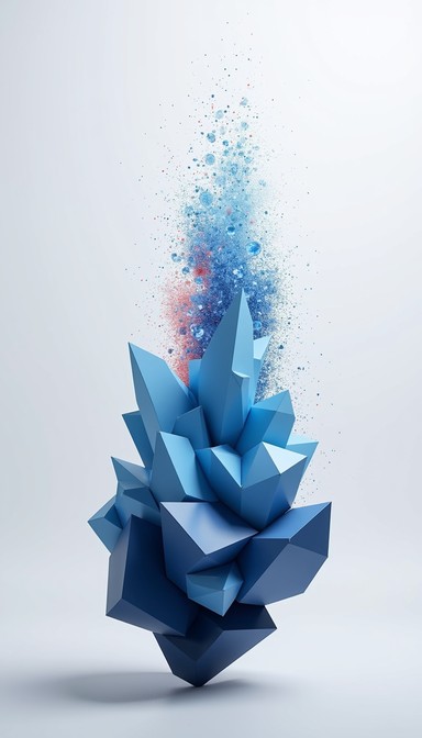 Free Fragmenting Blue Crystal Photo - Geometric, Crystal, Blue ...