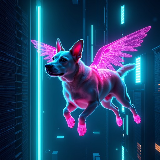Perro Neon Free Neon Cyber Puppy Image - Puppy, Neon, Cyberpunk | Download at ...