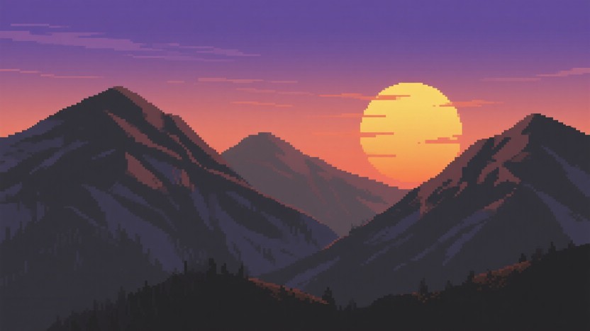 Free Pixelated Mountain Dawn Image - Pixelart, Mountain, Sunrise ...