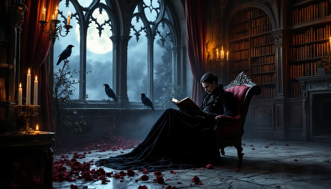 Free Gothic Reading Solitude Image - Gothic, Victorian, Library ...