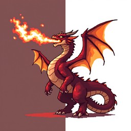 Free Fire Breathing Dragon Image - Dragon, Pixel, Art | Download at ...