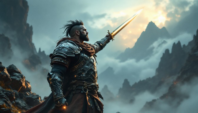 Free Mountain Warrior Awaits Image - Warrior, Mountains, Sunset ...