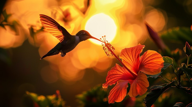 Hummingbird Shadow Free Hummingbird Sunset Silhouette Image - Hummingbird, Sunset ...
