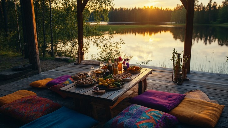 Free Lakeside Dining Setup Image - Lakeside, Dining, Rustic | Download ...