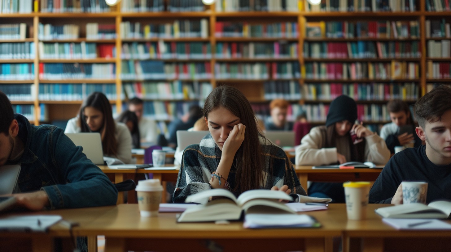 Free Students Studying Intently Image - Students, Library, Studying ...