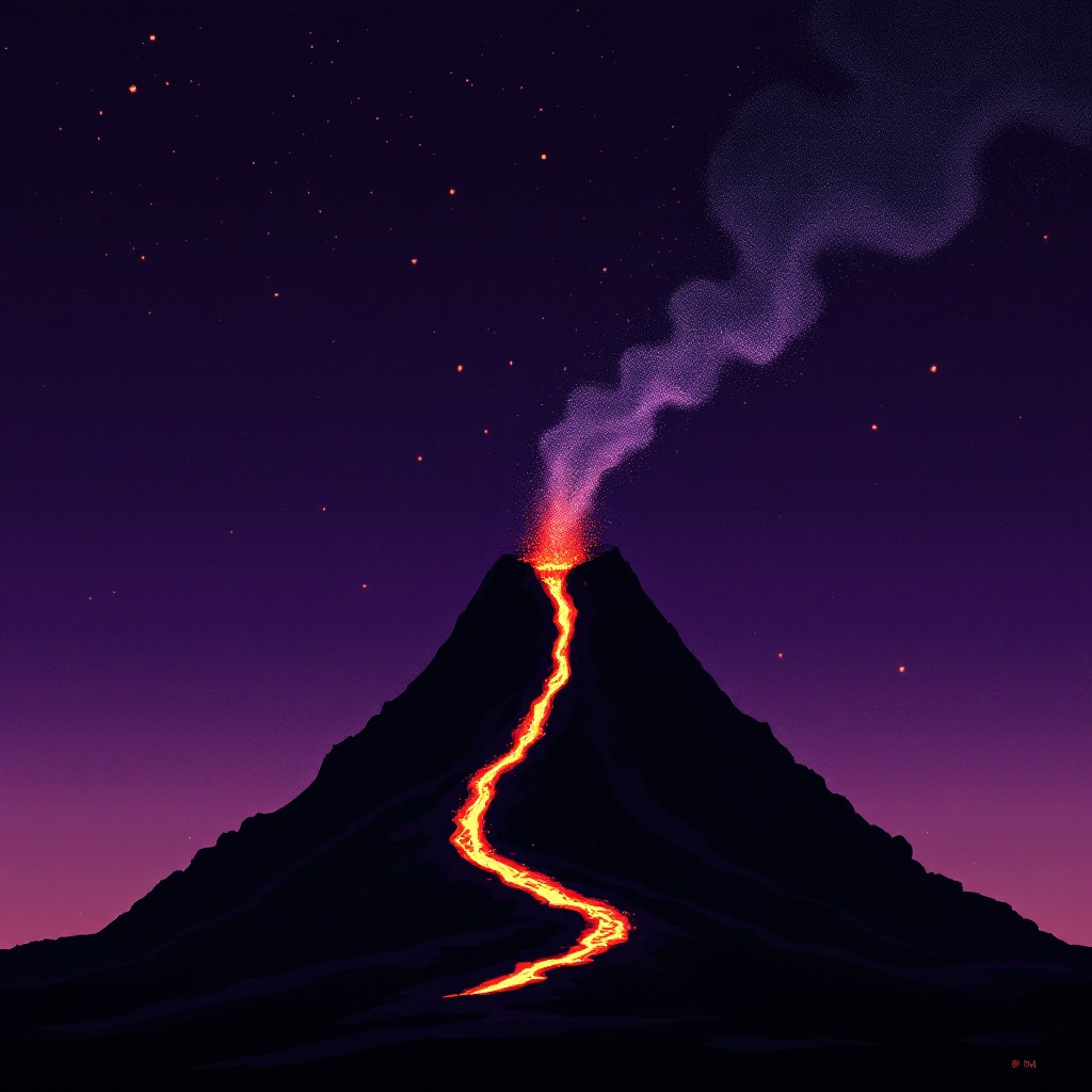 Free Erupting Pixel Volcano Image - Volcano, Lava, Eruption | Download ...