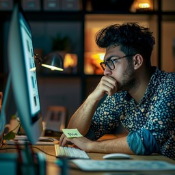 Free Late-night computer work Image - Man, Computer, Night | Download ...