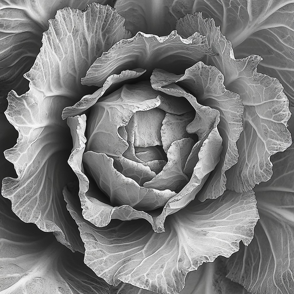 Free Monochrome Cabbage Detail Image - Monochrome, Cabbage, Detail ...