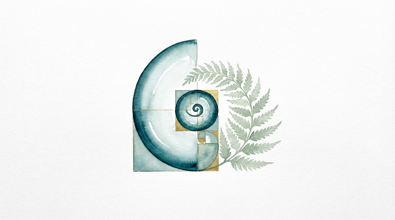 Free Teal Fibonacci Fern Image - Watercolor, Fibonacci, Spiral ...