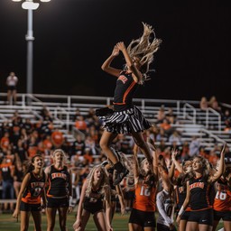 Free Nighttime Cheerleader Jump Image - Cheerleader, Celebration ...