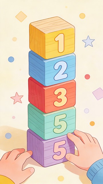 Free Colorful Number Stack Image - Blocks, Counting, Educational ...