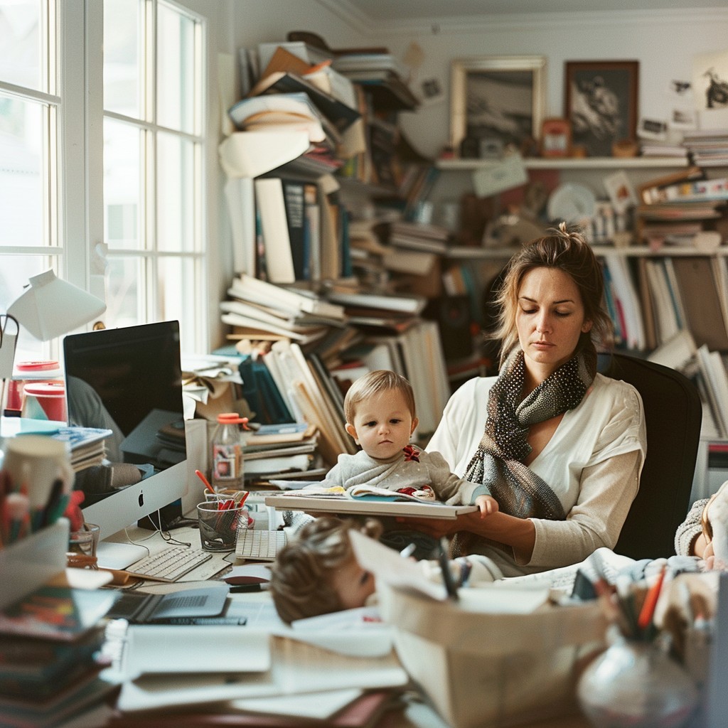Free Working Mom Multitasking Image - Mother, Baby, Office | Download ...